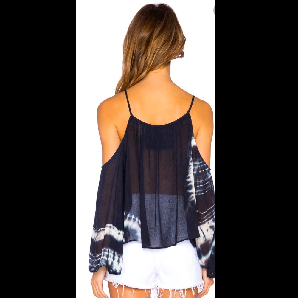 Blue Life Open Shoulder Tie-Dye Top - Picture 3 of 6